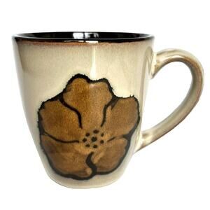 Pfaltzgraff Painted Poppies Coffee Mug Beige Bown Replacement‎ Cup Earthy Flower